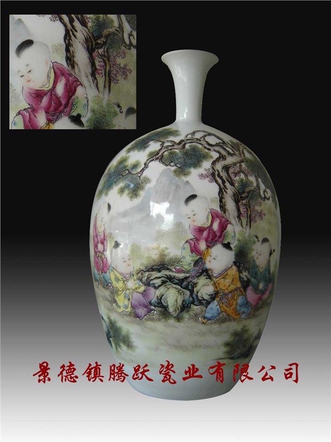 供应景德镇陶瓷仿古粉彩花瓶